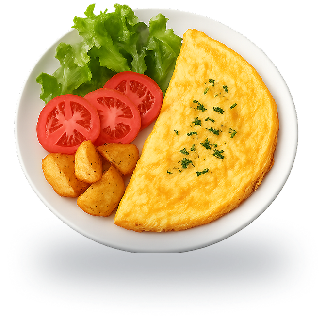 Herb omelette & roasted potatoes